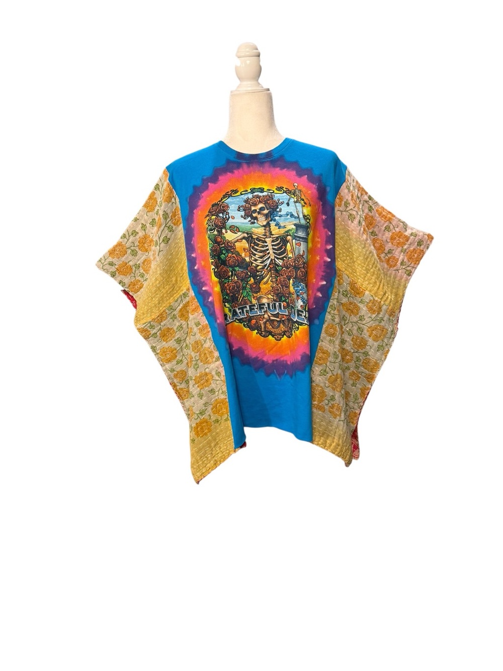 Handcrafted Upcycled Grateful Dead Kantha Tunic One Size - Picture 5 of 11